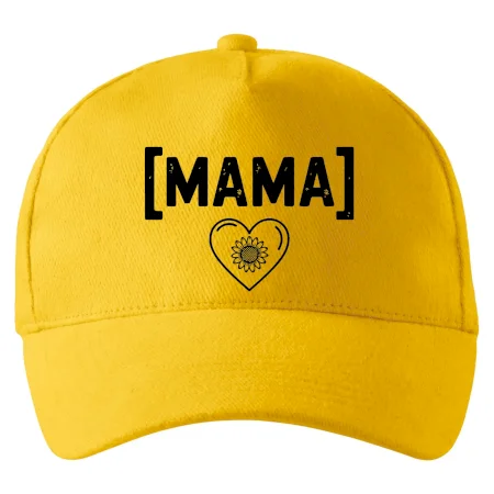 Mama nápis a srdce a slnečnice