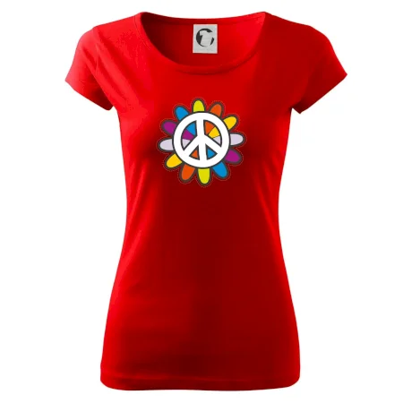 Peace symbol s kreslenou kvetinou