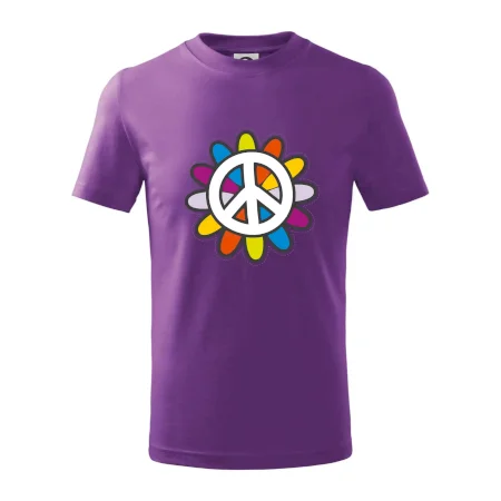 Peace symbol s kreslenou kvetinou
