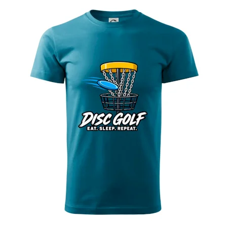 Discgolfový kôš s letiacim diskom eat sleep repeat