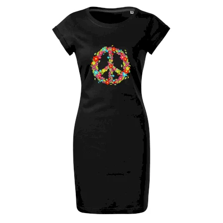 Peace symbol červené kvety