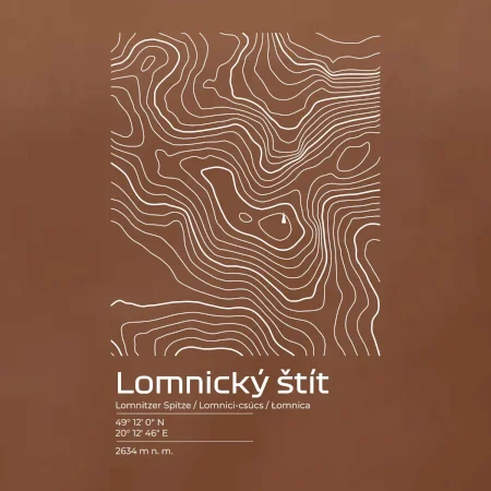 Lomnický štít - vrstevnice v obdĺžniku