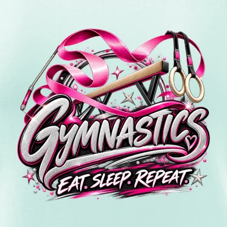Gymnastická stuha a kruhy eat sleep repeat