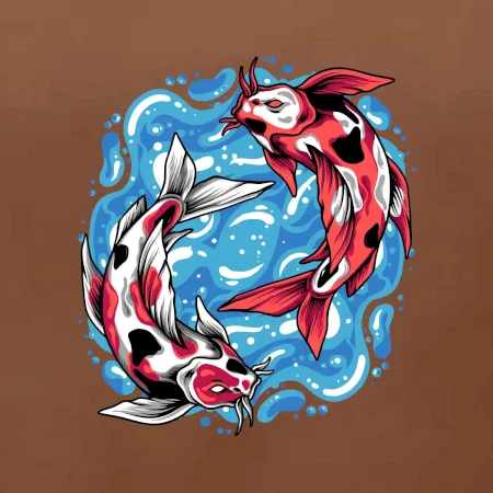 Yin & Yang Koi kapor - červený