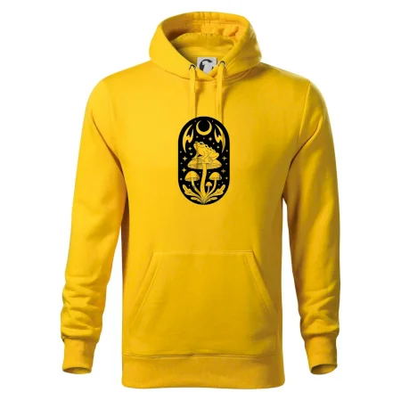 Goblincore čiernobiela oválna žaba