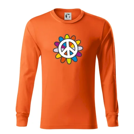 Peace symbol s kreslenou kvetinou