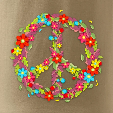 Peace symbol červené kvety