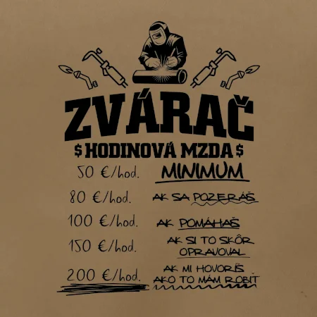 Hodinová mzda zvárač