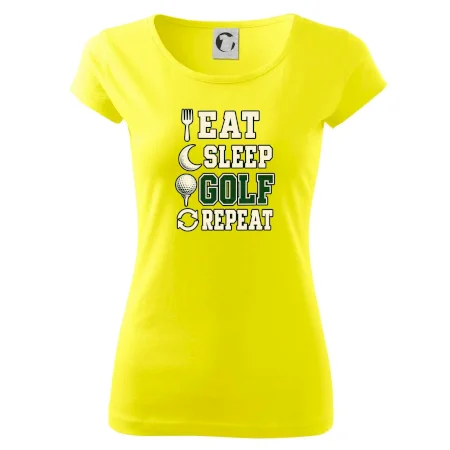Eat sleep golf repeat typografie