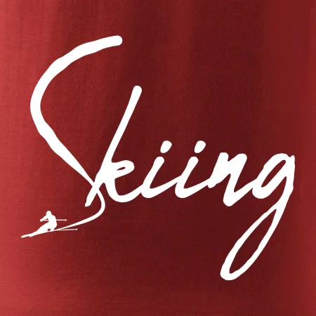 Skiing nápis lyžiar