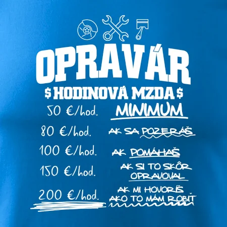 Hodinová mzda - opravár