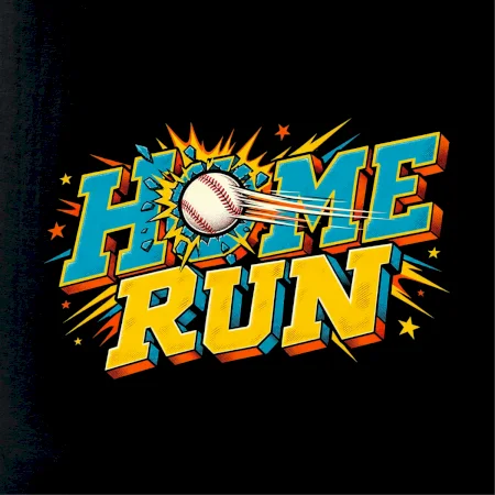 Home run komiksový nápis
