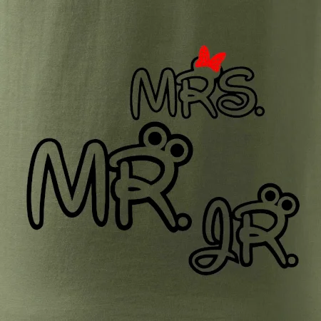 Mr, Mrs a Jr rodinná trička