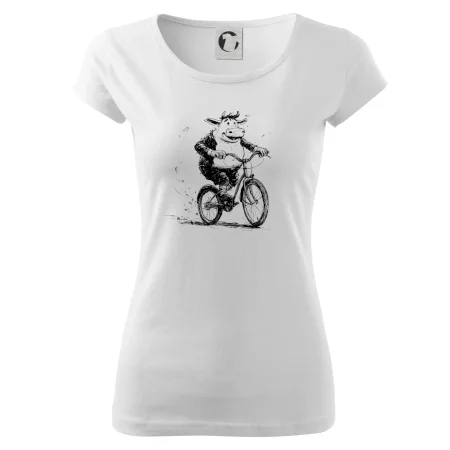 Tučná krava na bicykli