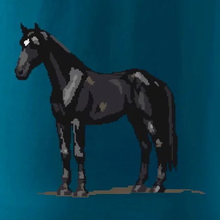 Čierny kôň pixel