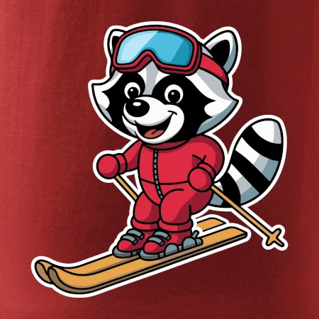 Mýval na lyžiach - kreslený