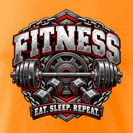 Fitness činka a závažia eat sleep repeat