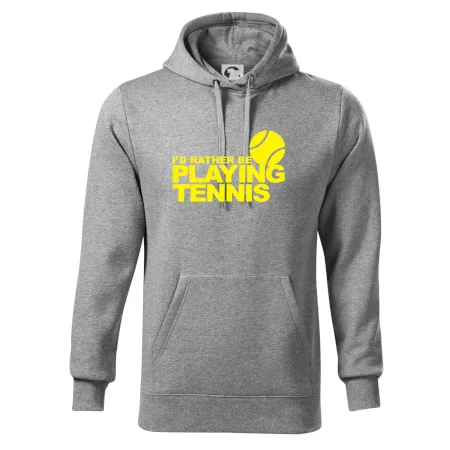 Playing tennis