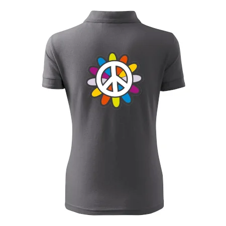 Peace symbol s kreslenou kvetinou
