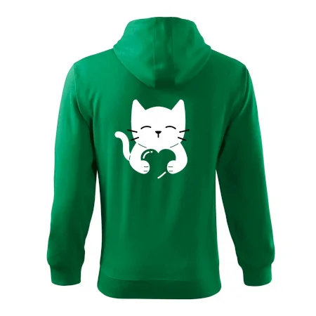 Mačka drží srdce