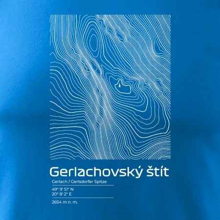 Gerlachovský štít - vrstevnice v obdĺžniku