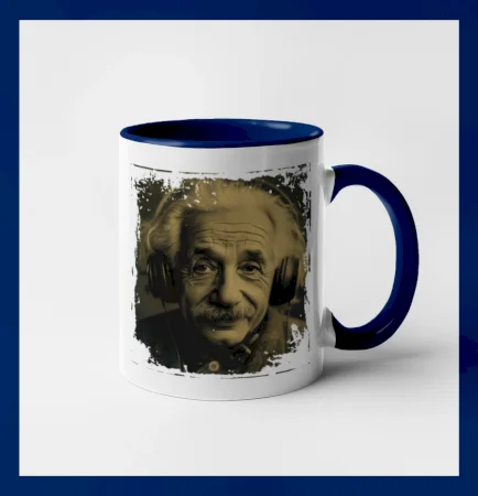 Albert Einstein so slúchadlami