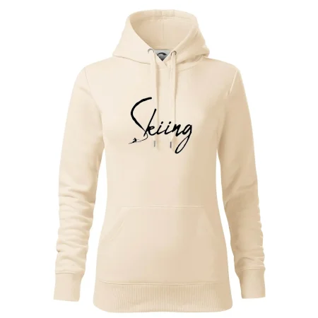 Skiing nápis lyžiar