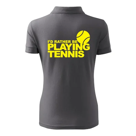 Playing tennis