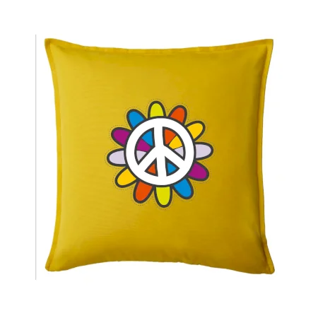 Peace symbol s kreslenou kvetinou