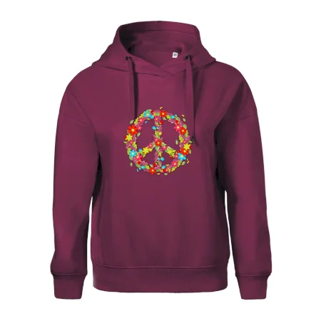Peace symbol červené kvety