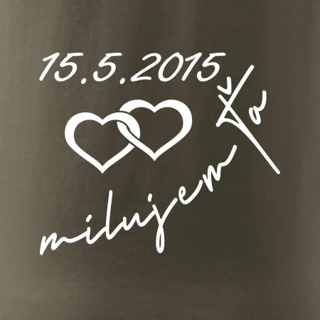 Mikina milujem ťa s dátumom na rukáve