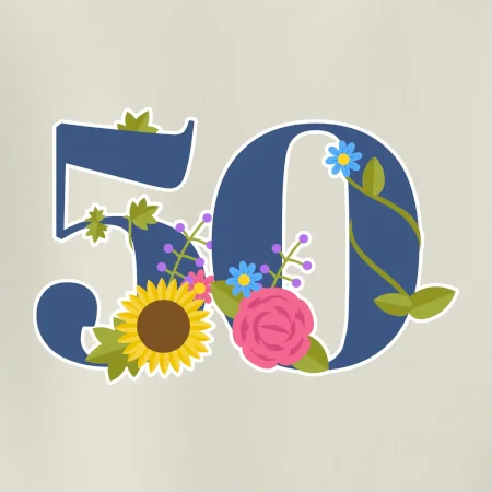 Kvetinové číslo kreslené - 50