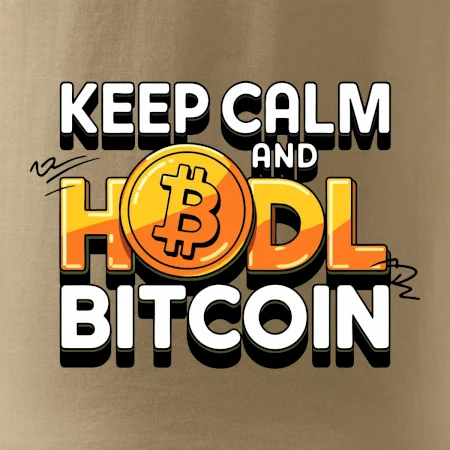 3D nápis Keep Calm and HODL Bitcoin