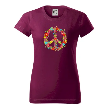 Peace symbol červené kvety