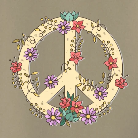 Peace symbol pieskový