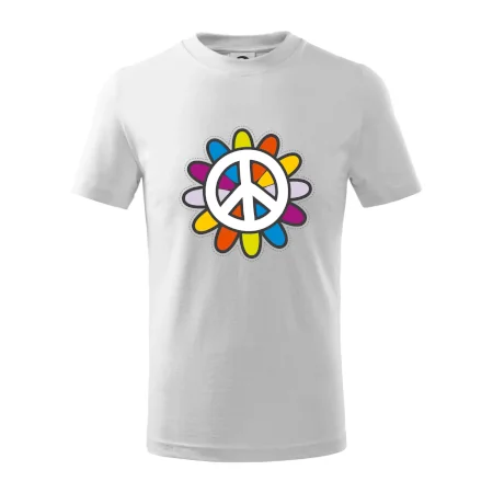 Peace symbol s kreslenou kvetinou