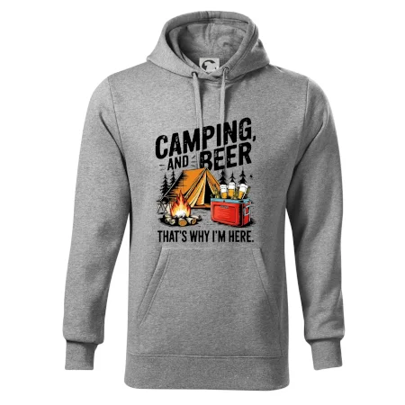 Černý nápis nápis Camping and beer