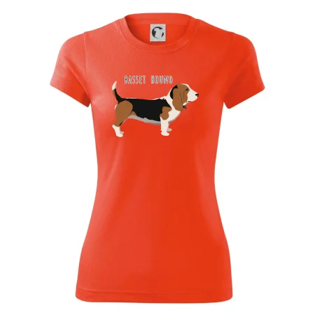 Basset hound pes s nápisom