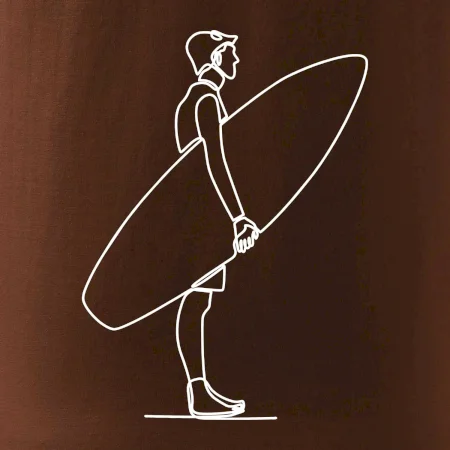 Surfer stojaci jedným ťahom