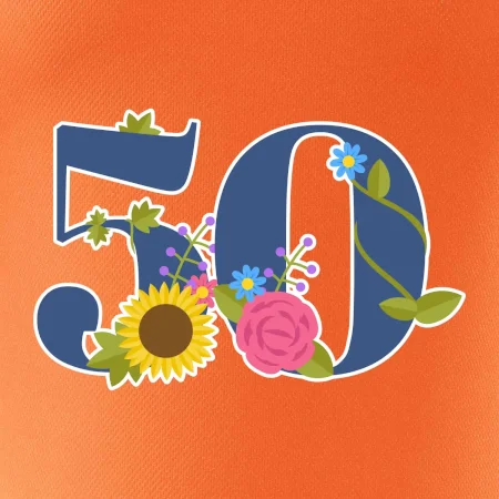 Kvetinové číslo kreslené - 50