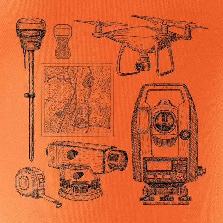 Geodet teodolit dron