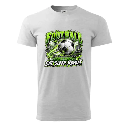Futbalová lopta a štadión eat sleep repeat