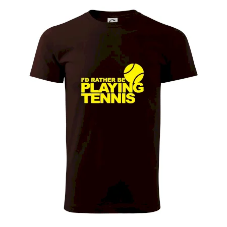 Playing tennis