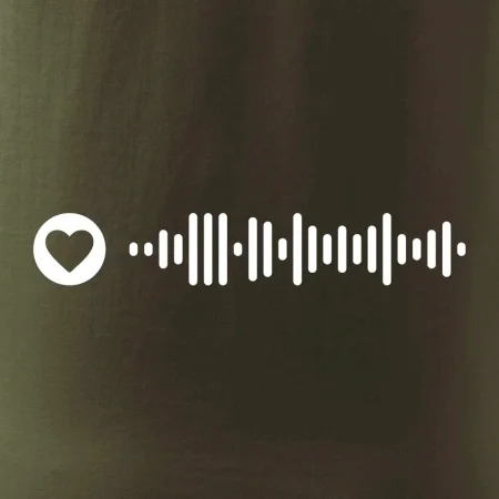 Zamilovaný Spotify kód na prsníku