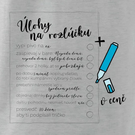 Tričko na rozlúčku s úlohami pre ženícha - lineárne