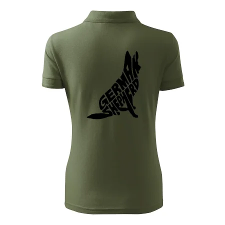 Nemecký ovčiak sediaci napis