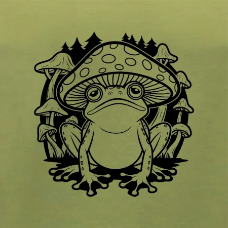 Goblincore čierna hubožaba
