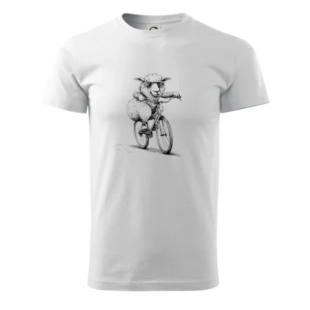 Ovce s okuliarmi na bicykli