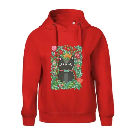 Mačka s kvetmi maľované