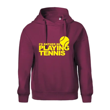 Playing tennis